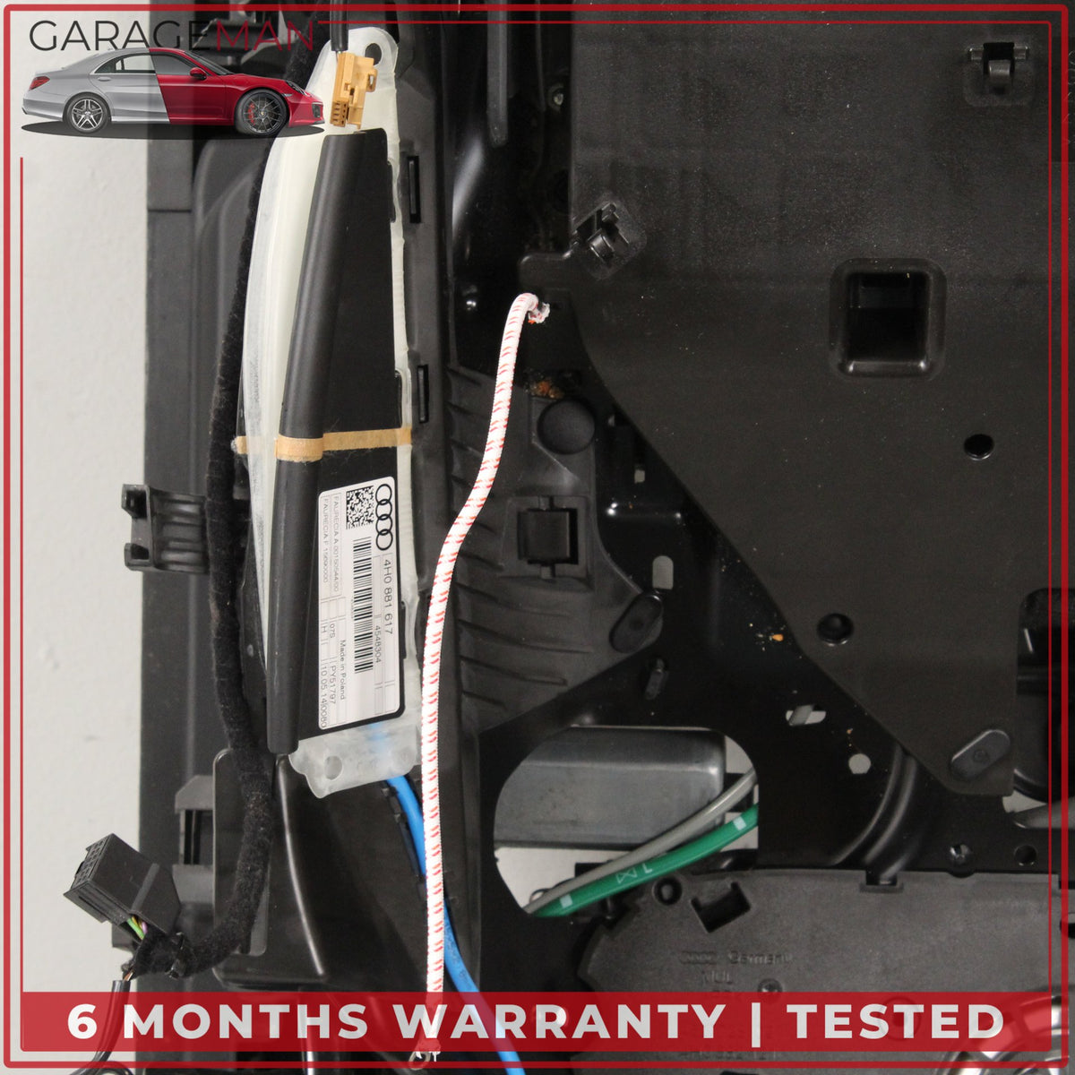 2011-2018 Audi A8 Front Left Side Lower Seat Track Frame Rail w/ Motors OEM