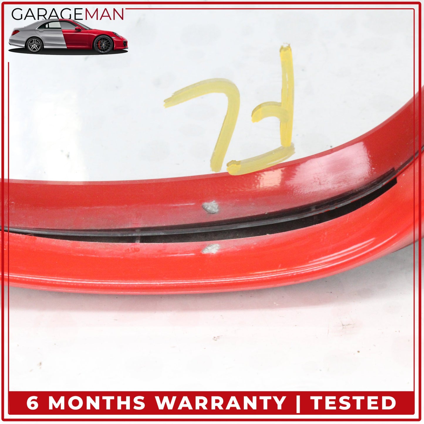 1999-2005 Porsche 911 Left Door Rear View Mirror Red w/ Carbon Fiber Cover OEM