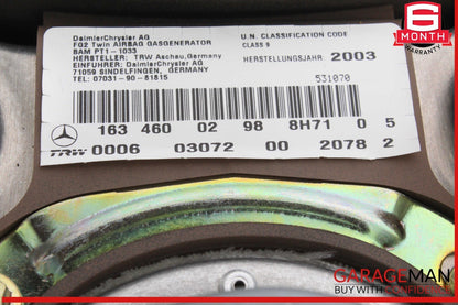 01-05 Mercedes W163 ML500 ML350 Steering Wheel Airbag Air Bag 1634600298 OEM