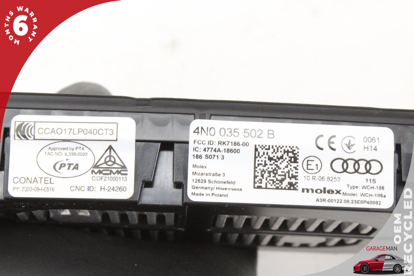 2022-2025 Audi A3 AWD Wireless Phone Charging Pad 4N0035502B OEM