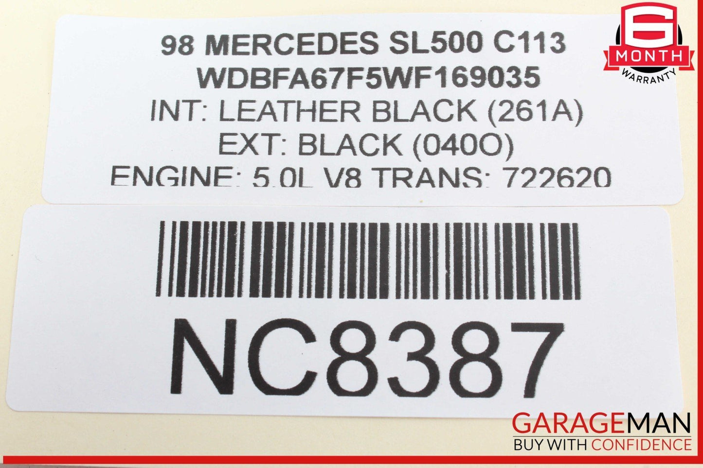 96-98 Mercedes R129 SL500 SL320 Driver Steering Wheel Airbag Air Bag SRS OEM