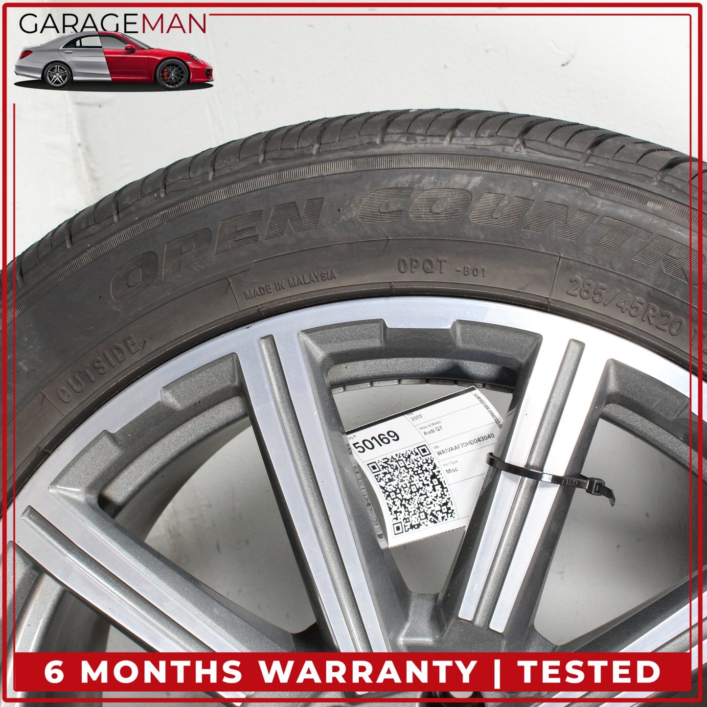 2017-2025 Audi Q7 SQ7 10 Spoke Wheel Rim w/ Tire 9JX20H2 ET33 4M0601025AD OEM