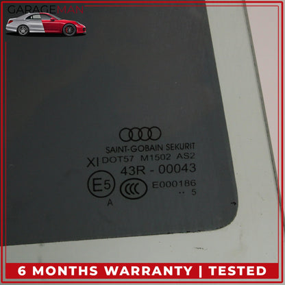 2011-2018 Audi A8 Rear Right Passenger Side Door Window Glass 4H4845026G OEM