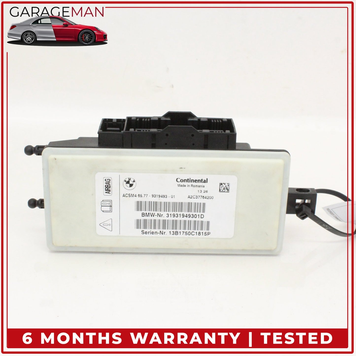 2012-2018 BMW 328d RWD Crash Impact Safety Sensor Control Module Unit 1949301