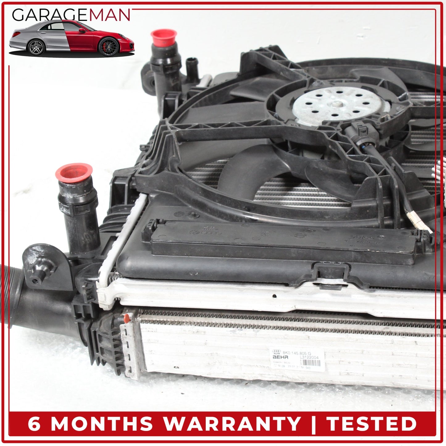 2009-2016 Audi A4 Radiator w/ Radiator Cooling Fan Assembly 8K0121003AD