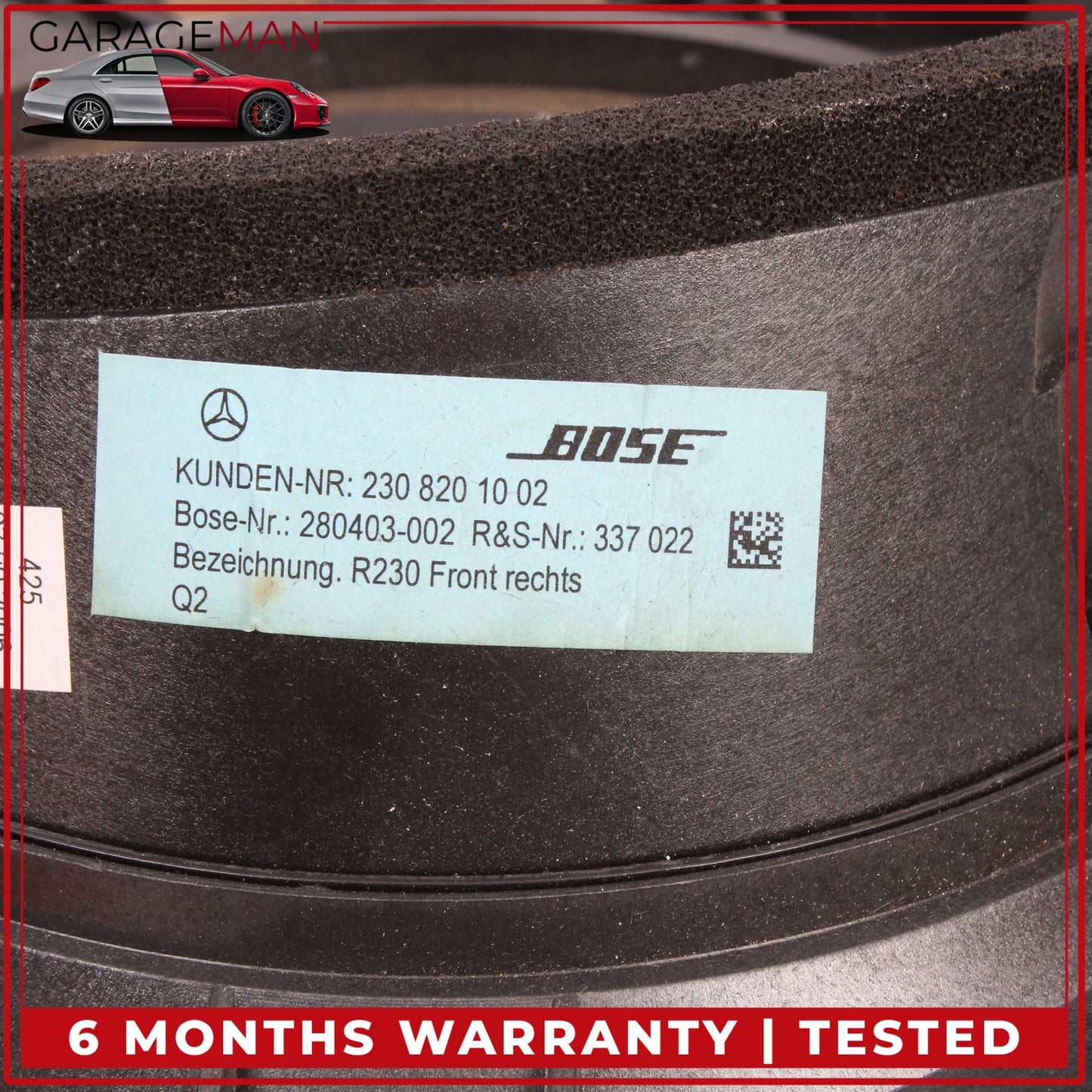 2003-2008 Mercedes R230 SL550 Left and Right Door Sound Audio Speaker Bose OEM