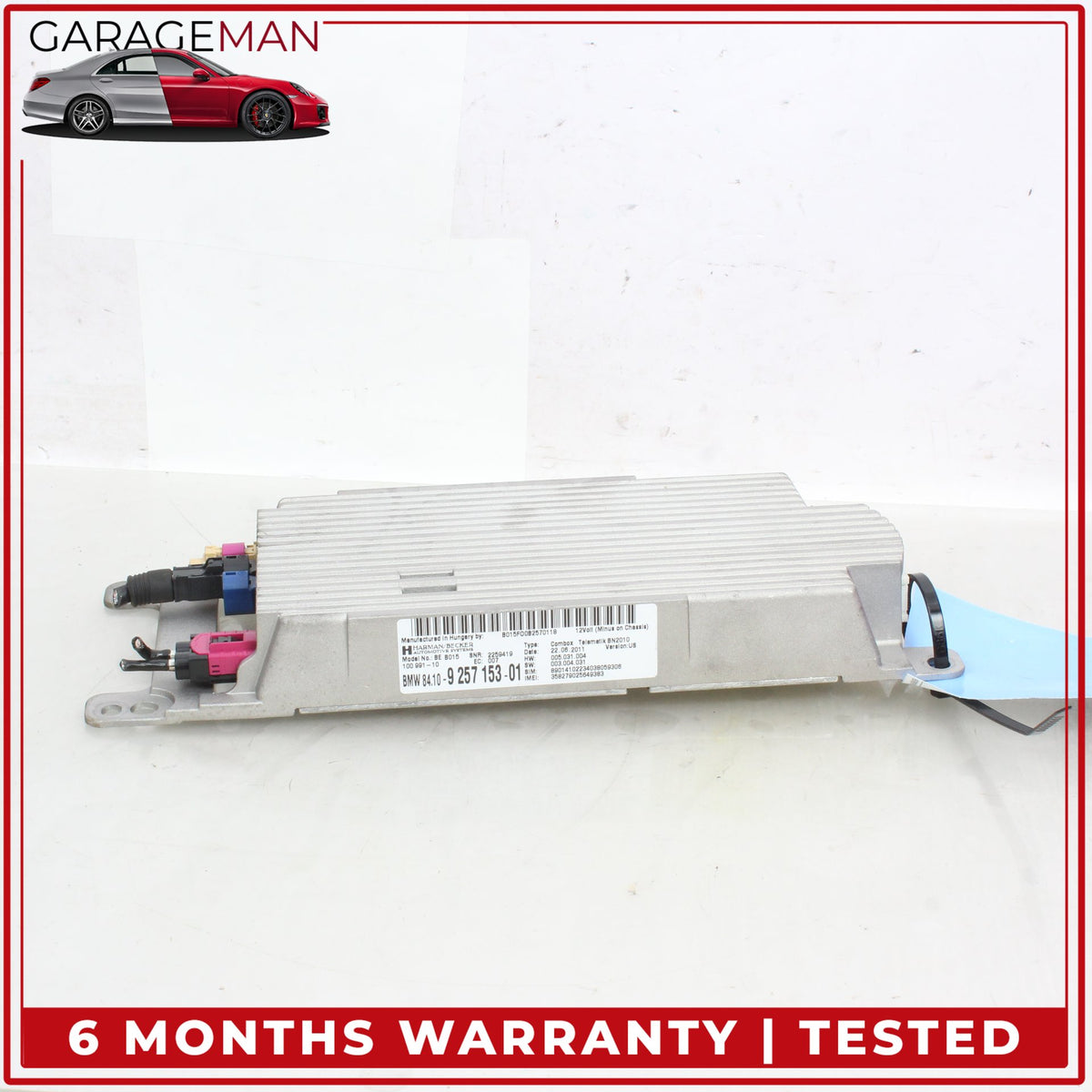 2012-2018 BMW 650i F13 RWD Bluetooth Communication Control Module 9257153 OEM
