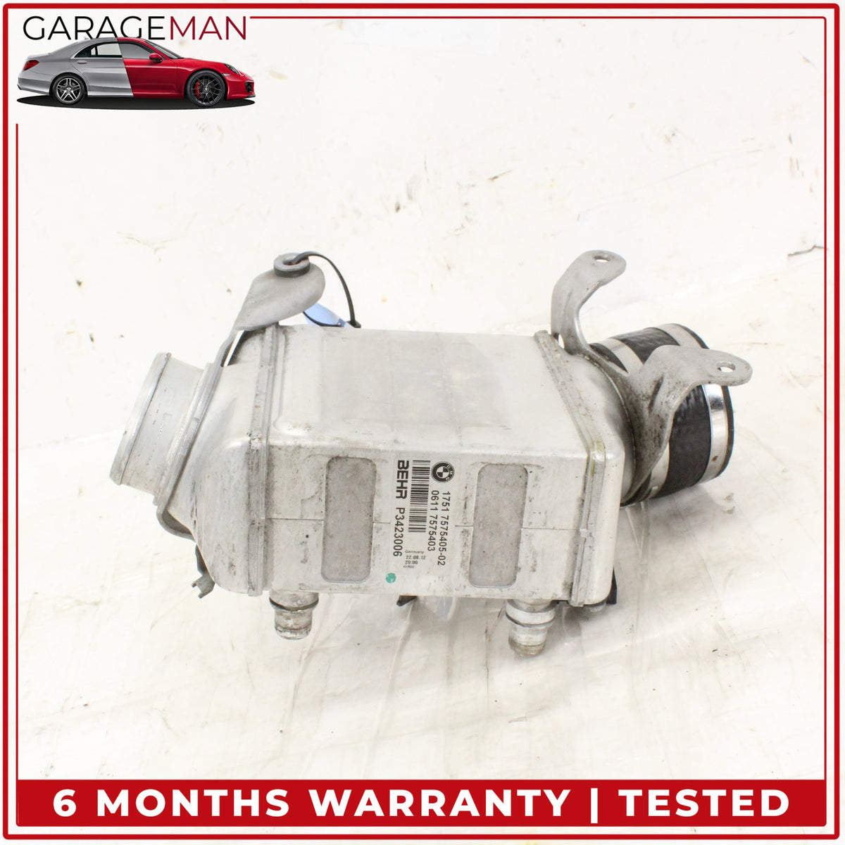 2013-2019 BMW 650i F06 Sedan Left Side Turbocharger Intercooler 7575405 OEM
