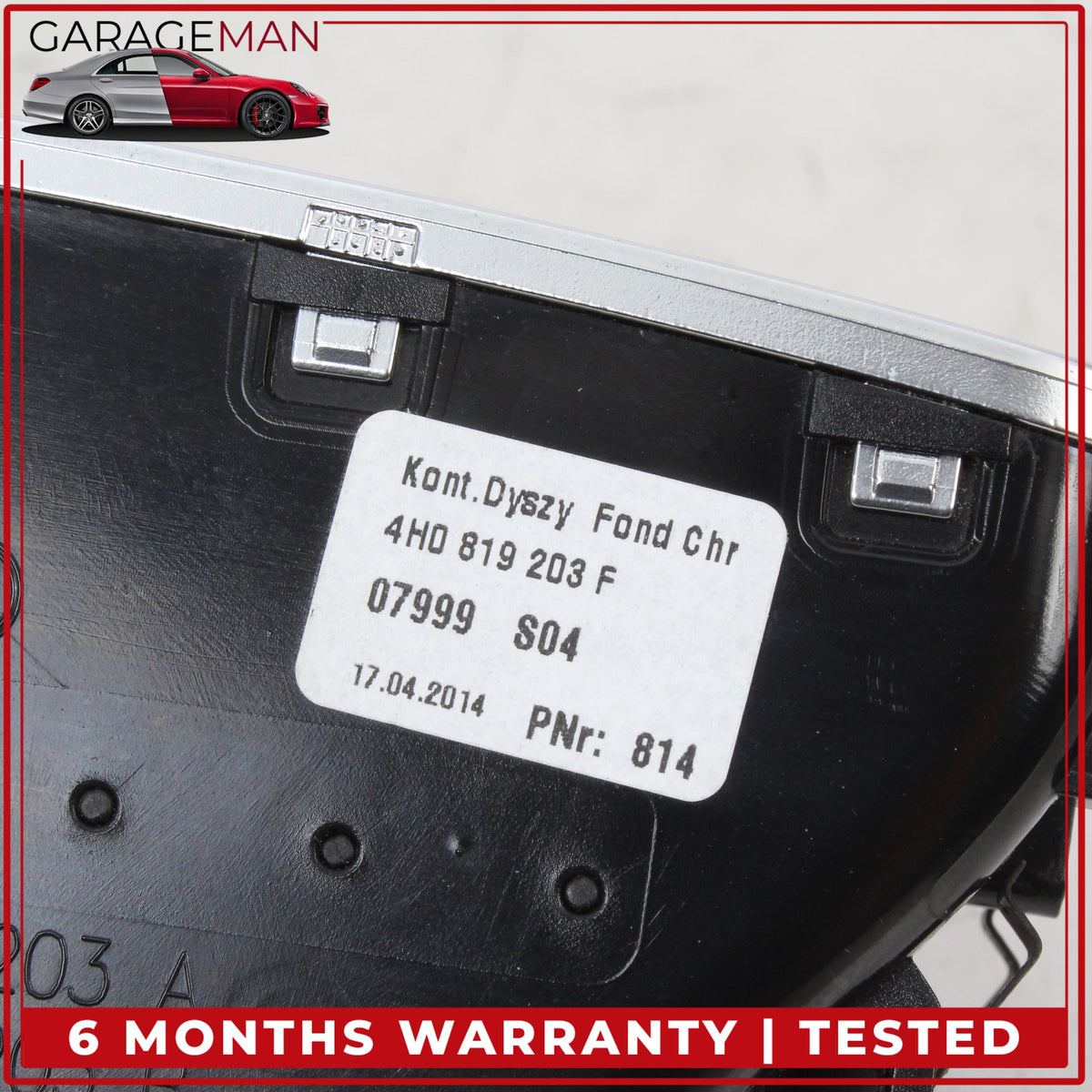 2011-2018 Audi A8 Rear Lower Center Consle AC A/C Air Vent 4H0819203F OEM