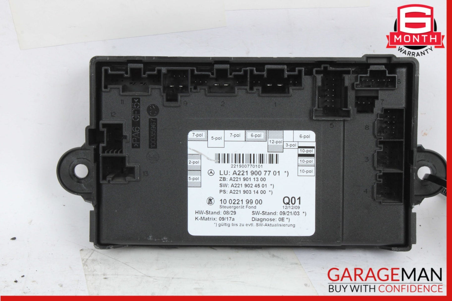 2007-2013 Mercedes-Benz S550 W221 Rear Side Door Control Module 2219007701 OEM