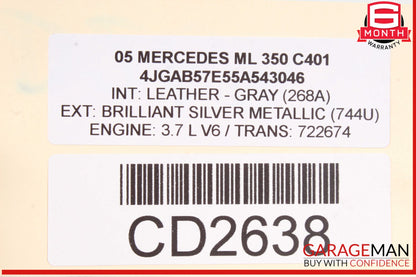 03-05 Mercedes W163 ML350 Engine Motor Block Assembly 3.7L V6 M112
