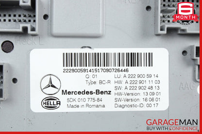 2018 Mercedes-Benz C300 W205 Rear Trunk SAM Control Module 2229005914 OEM