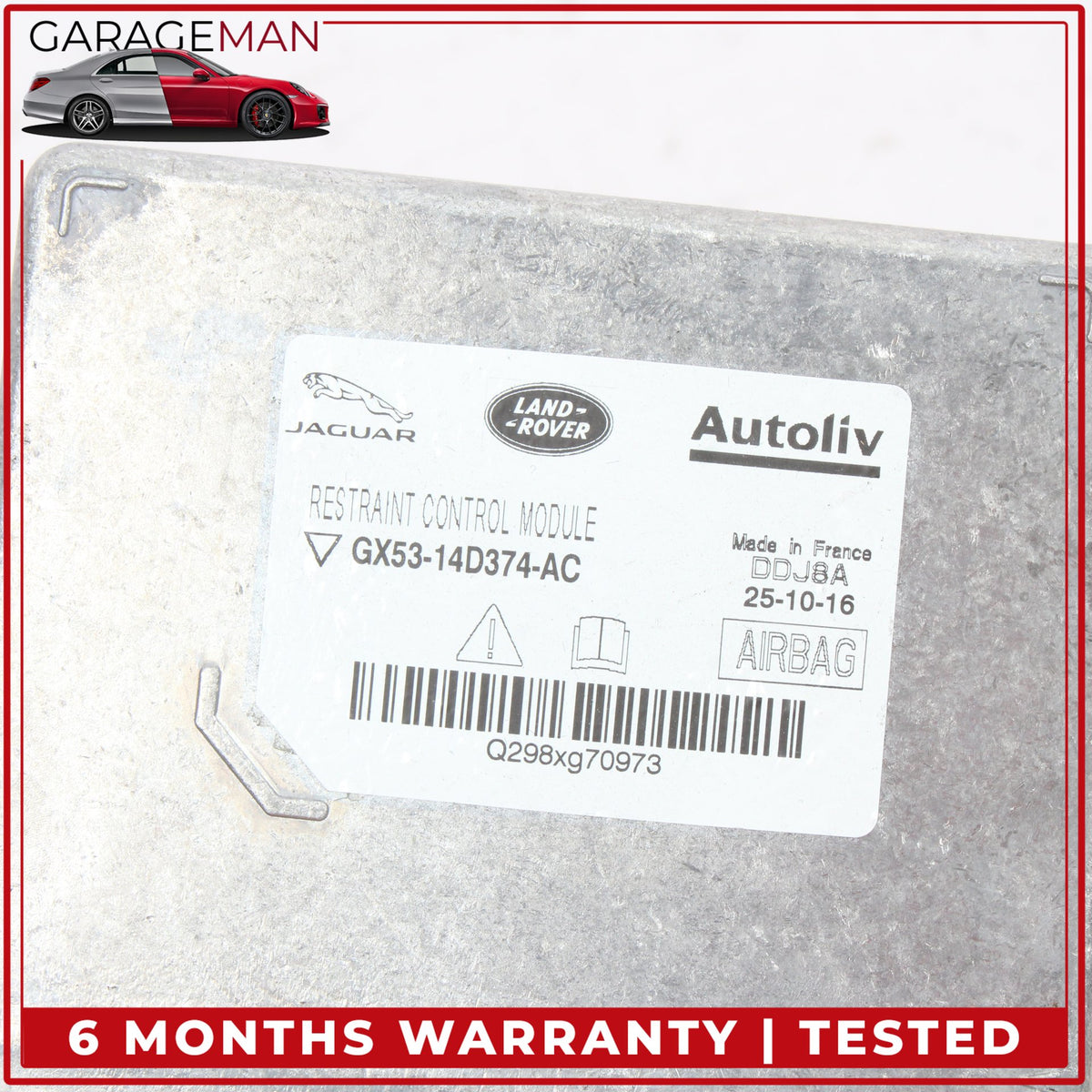 2014-2020 Jaguar F-Type X152 Restraint Airbag Sensor Module GX5314D374AC OEM