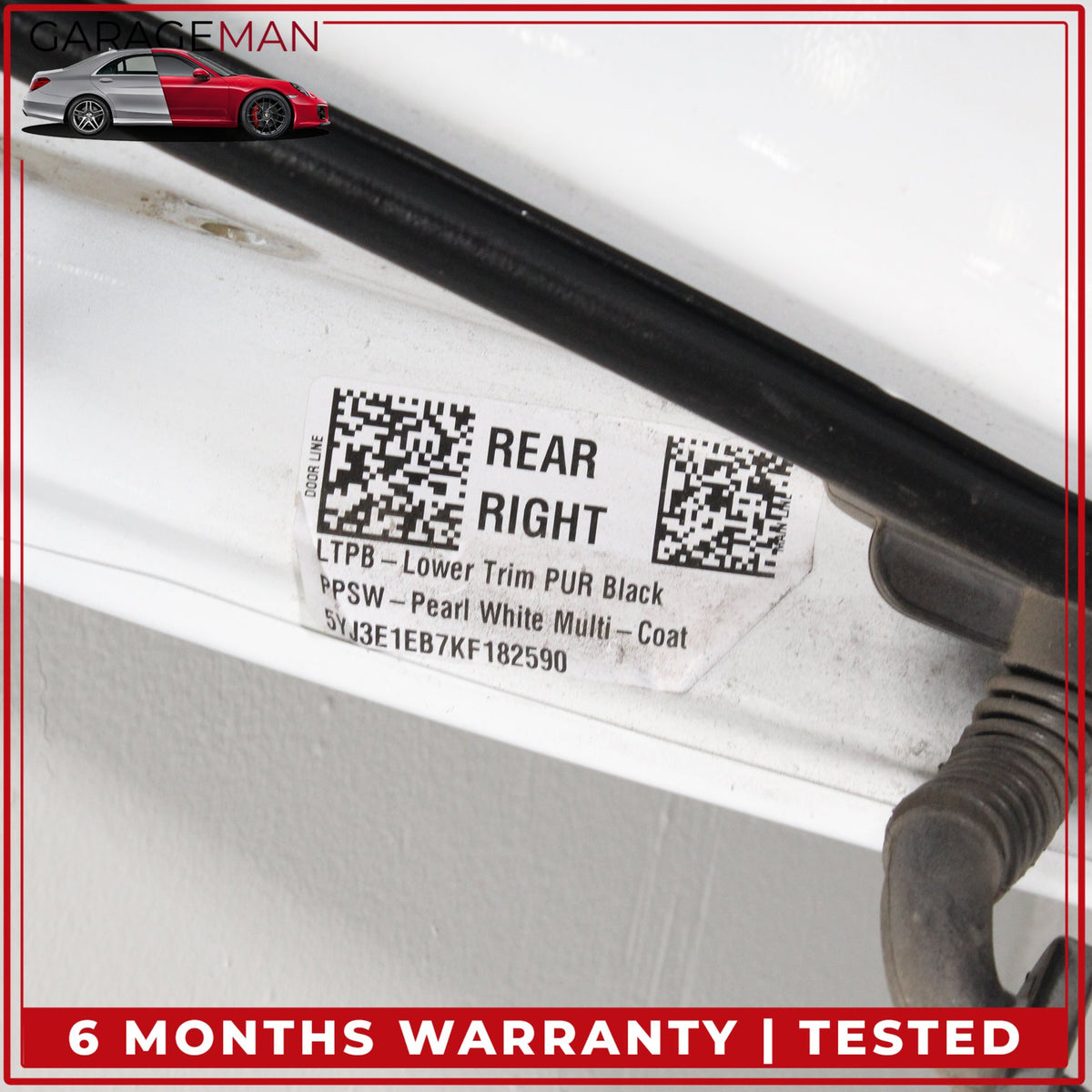 2017-2023 Tesla Model 3 Rear Right Side Door Shell Pearl White 1081440E0C OEM
