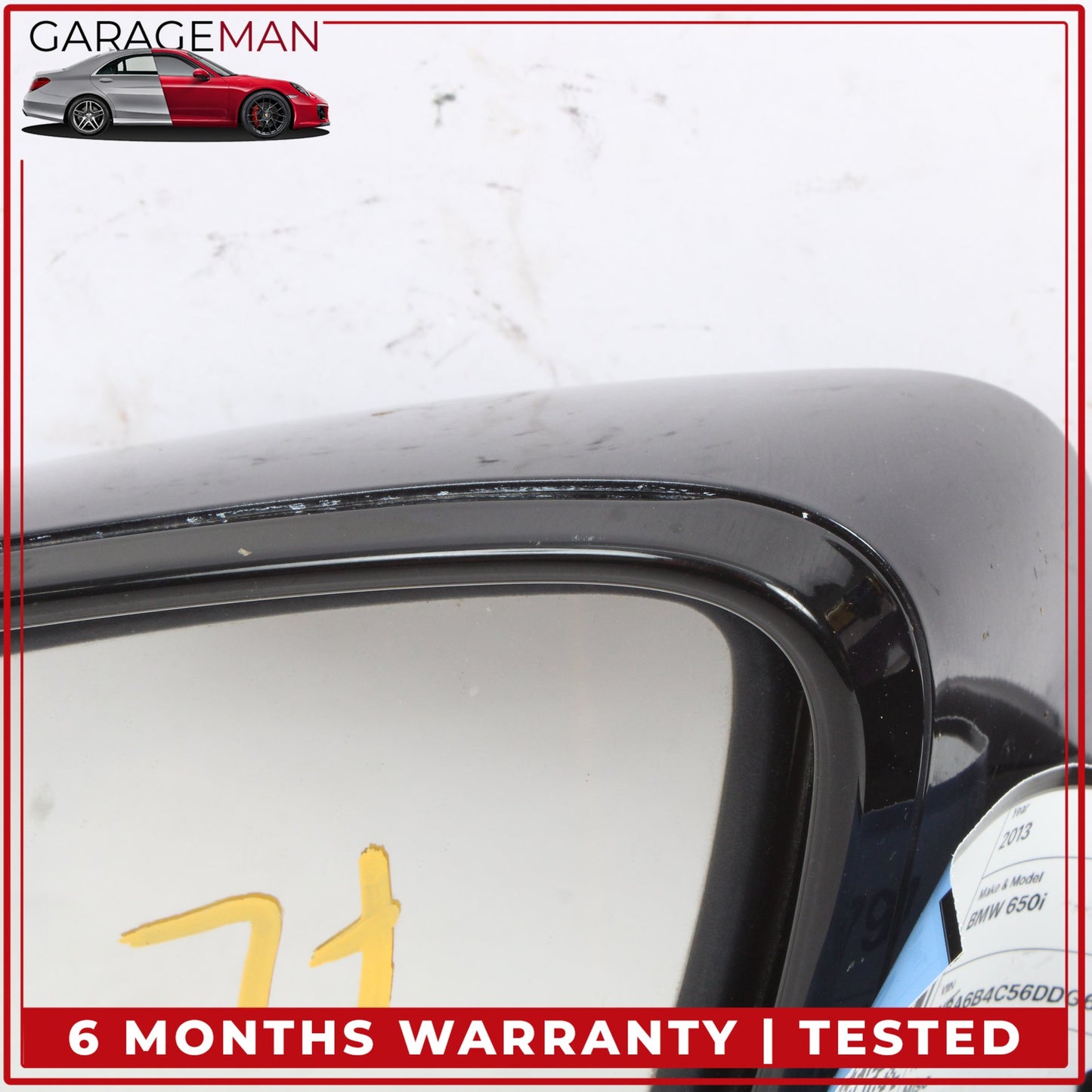 2012-2015 BMW 650i F06 Front Left Side Door Rear View Mirror w/ Camera Black OEM
