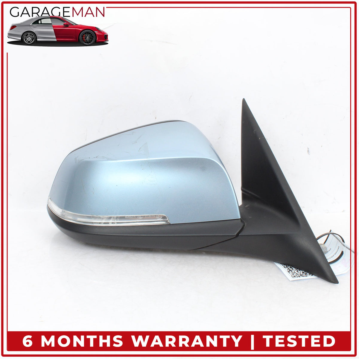 2012-2018 BMW 320i Front Right Side Door Rear View Mirror Blue Metallic OEM