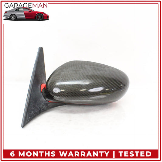 1999-2005 Porsche 911 Left Door Rear View Mirror Red w/ Carbon Fiber Cover OEM