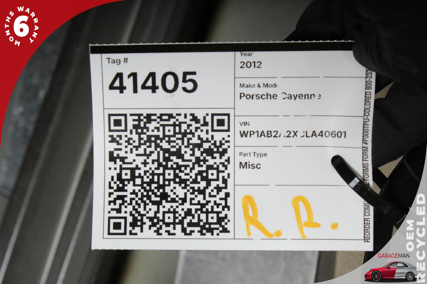 2011-2018 Porsche Cayenne 958 Rear Left Side Door Shell Black 95853301100 OEM