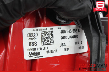 2012-2015 Audi A6 C7 Sedan Rear Left Inner Tail Light 4G5945093 OEM