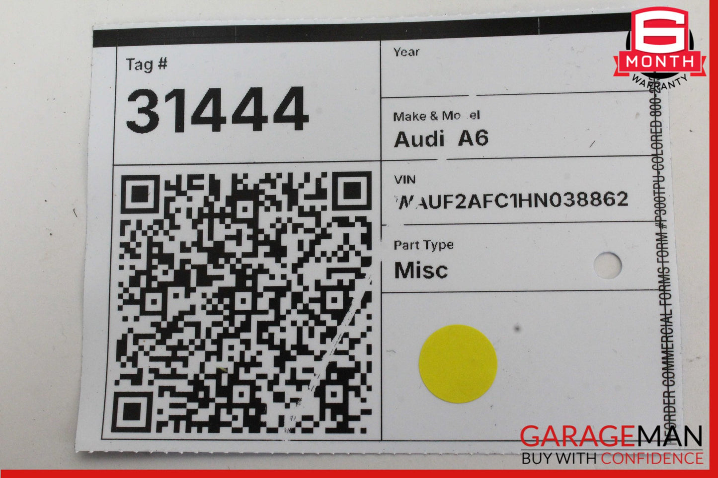 2016-2018 Audi A6 S6 Left Driver Side Upper Roof Curtain Air Bag 4G5880741E OEM