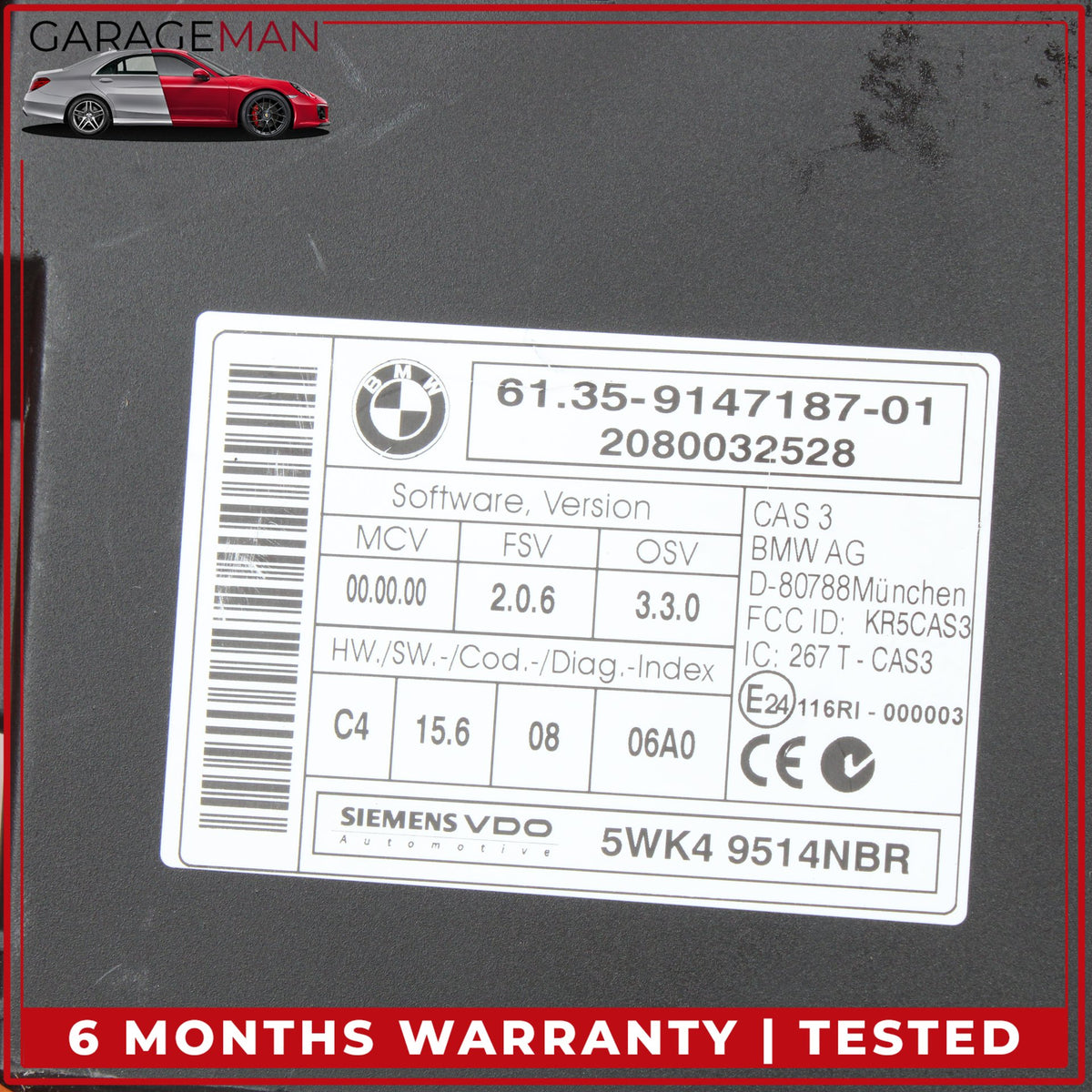 2007-2013 BMW 335i E90 Anti Theft Locking Control Module CAS 6135914718701 OEM