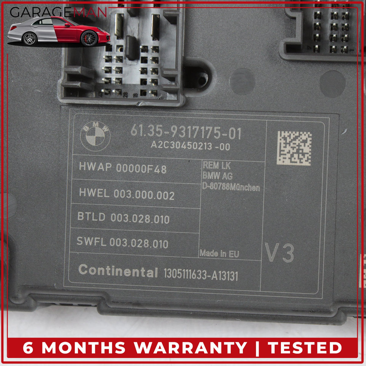 2012-2018 BMW 320i xDrive Rear BCM Body Comfort Control Module Unit 9317175 OEM