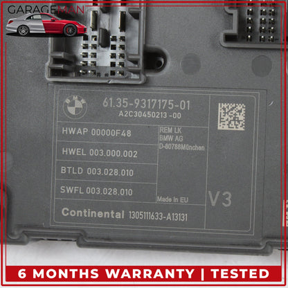 2012-2018 BMW 320i xDrive Rear BCM Body Comfort Control Module Unit 9317175 OEM