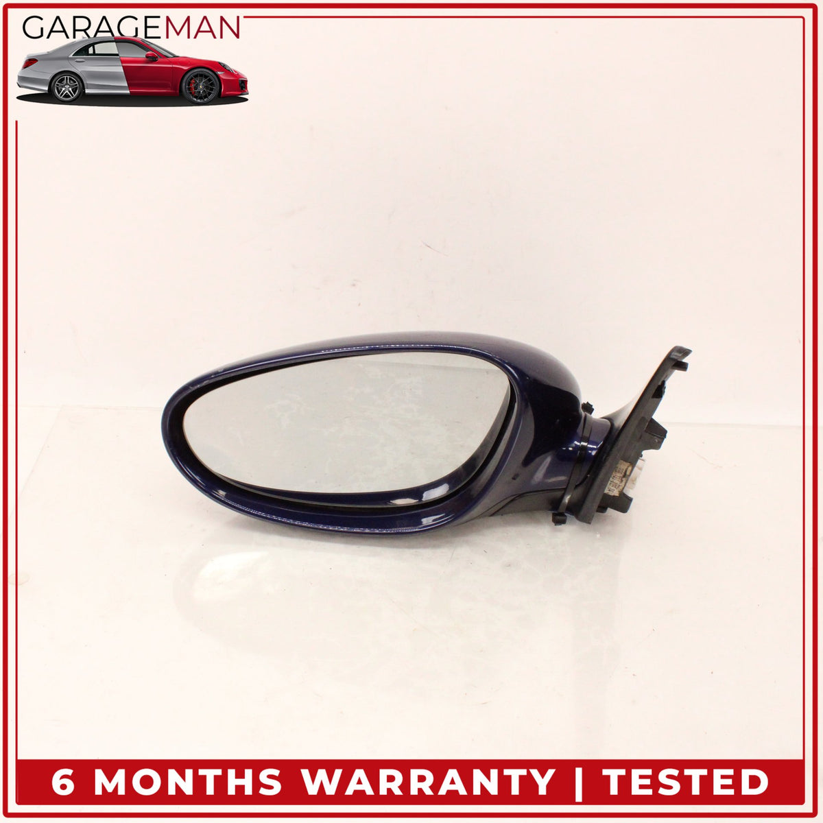 1999-2005 Porsche 911 Carrera 996 Left Door Rear View Mirror Blue Metallic OEM