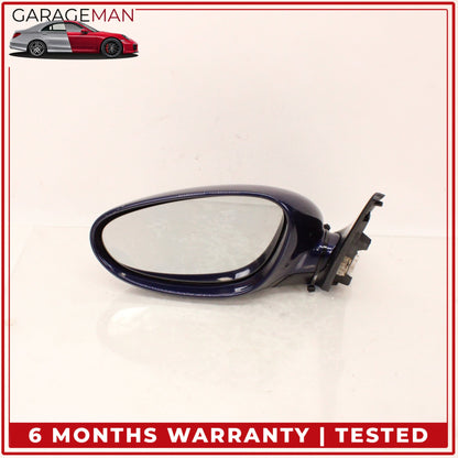 1999-2005 Porsche 911 Carrera 996 Left Door Rear View Mirror Blue Metallic OEM