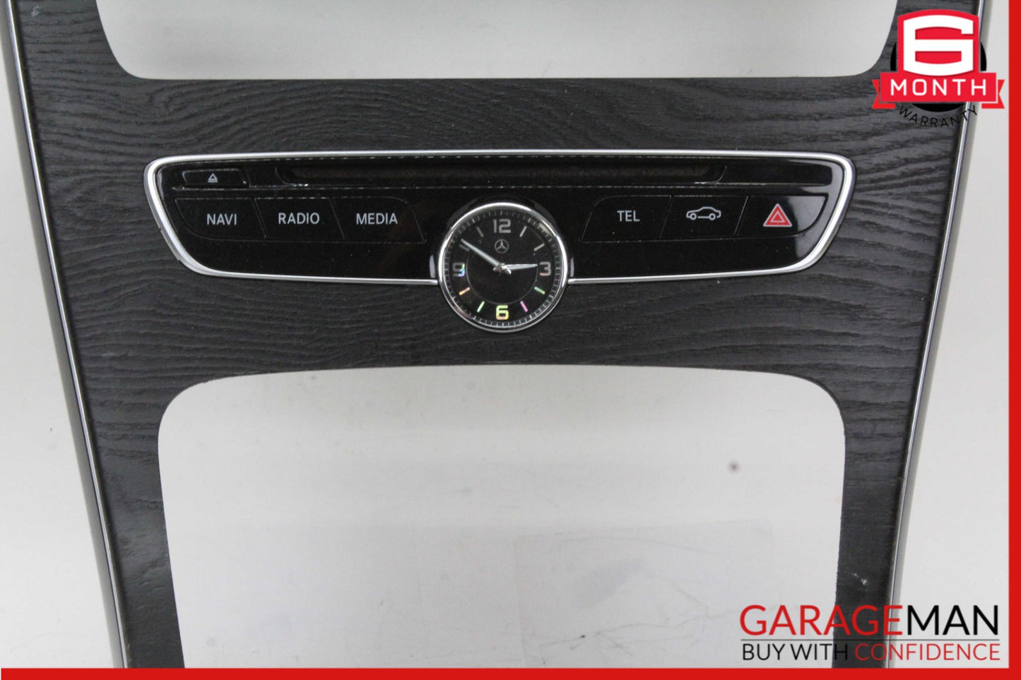 15-18 Mercedes W205 C300 Center Console Trim Bezel w/ Control Switch & Clock OEM