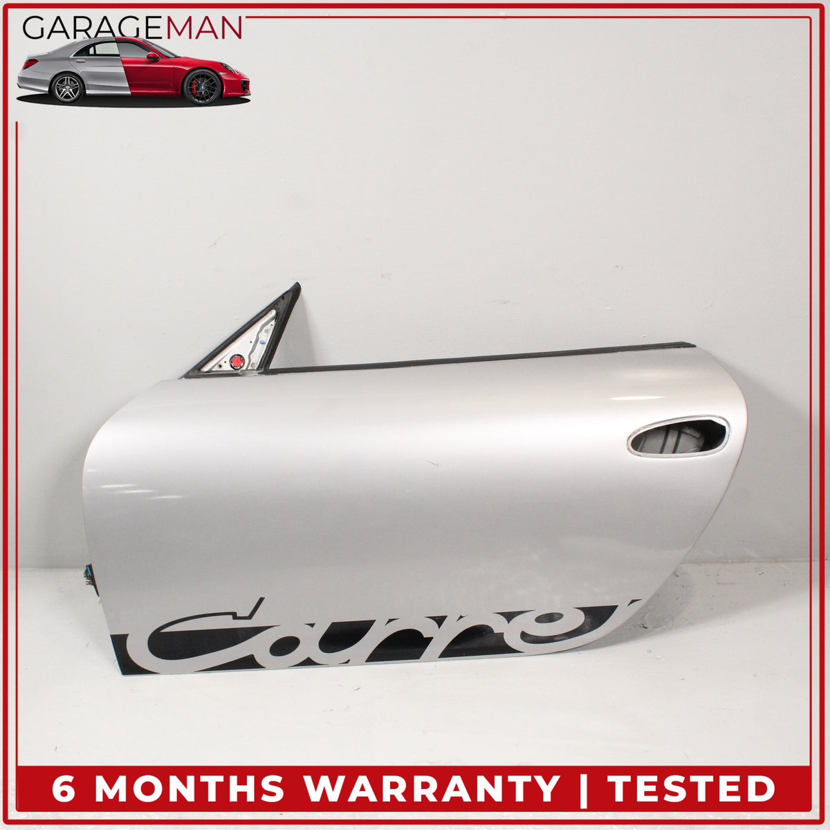 1997-2005 Porsche 911 Carrera 996 Front Left Side Door Shell Silver Metallic OEM