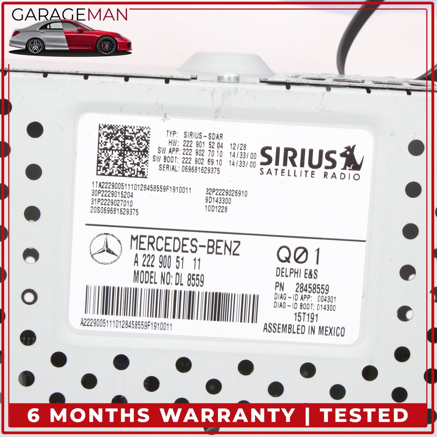 2015-2020 Mercedes W205 C300 Sirius Satellite Radio Receiver 2229005111 OEM