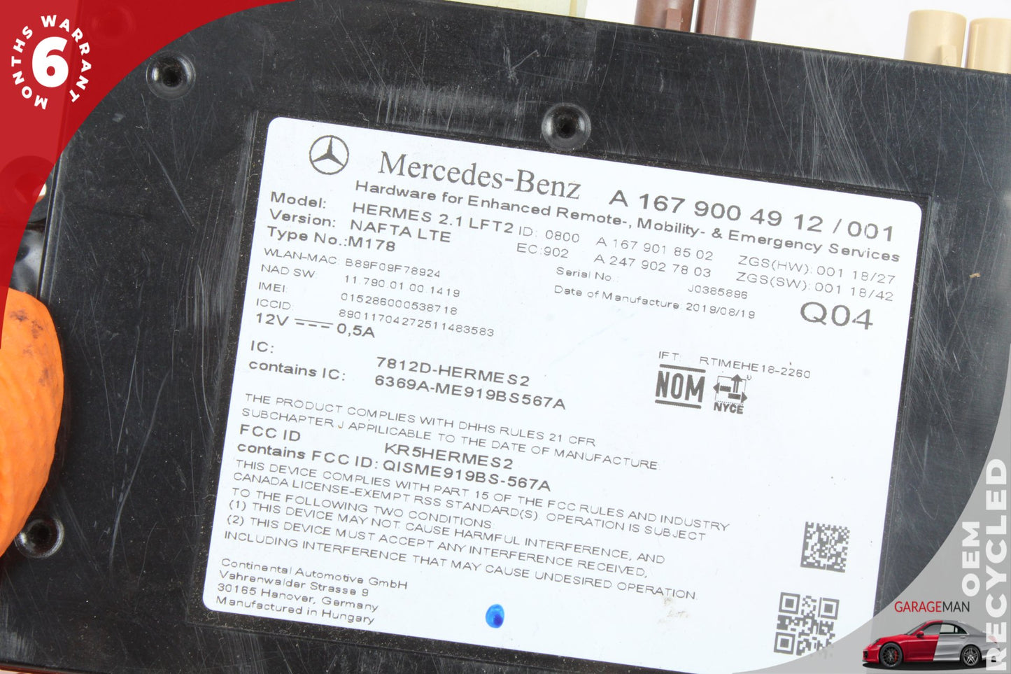2019-2021 Mercedes W205 C300 Emergency Call Communication Control Module OEM