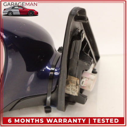 1999-2005 Porsche 911 Carrera 996 Left Door Rear View Mirror Blue Metallic OEM