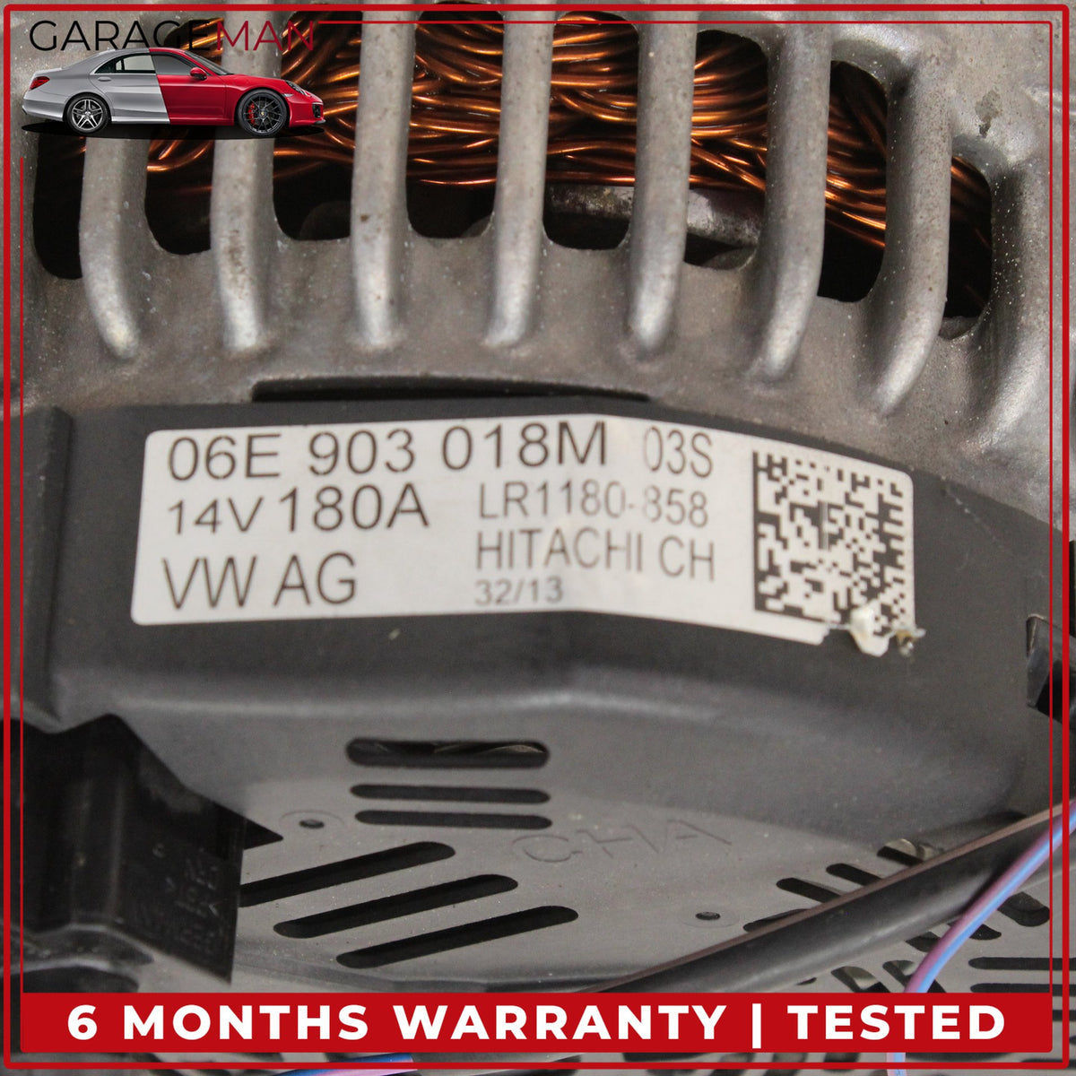 2012-2015 Audi A6 3.0L Engine Motor Alternator Generator 14V 180A 06E903018M OEM