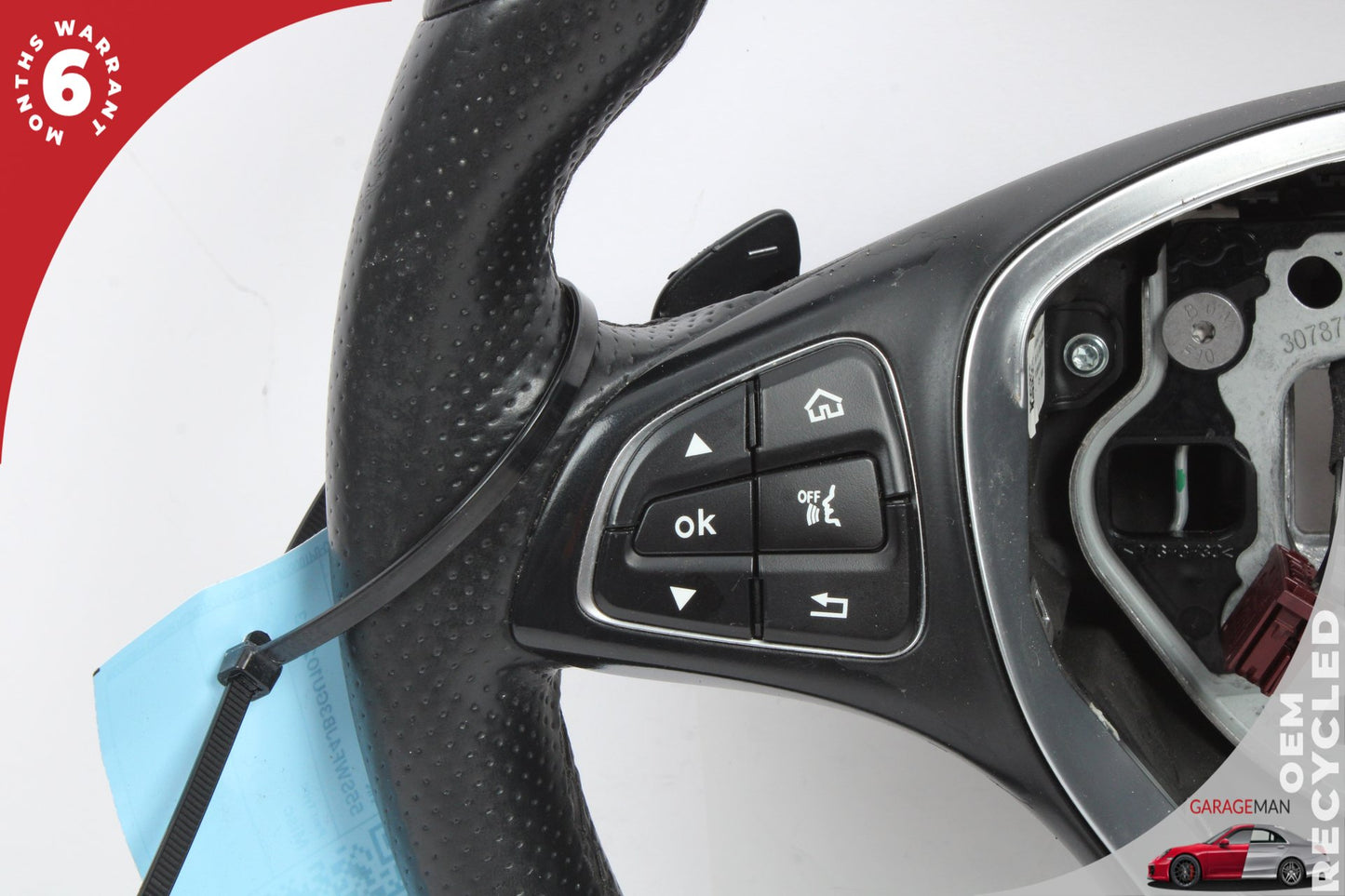 15-18 Mercedes-Benz C300 W205 Steering Wheel Black w/ Paddle Shifters 0004601803