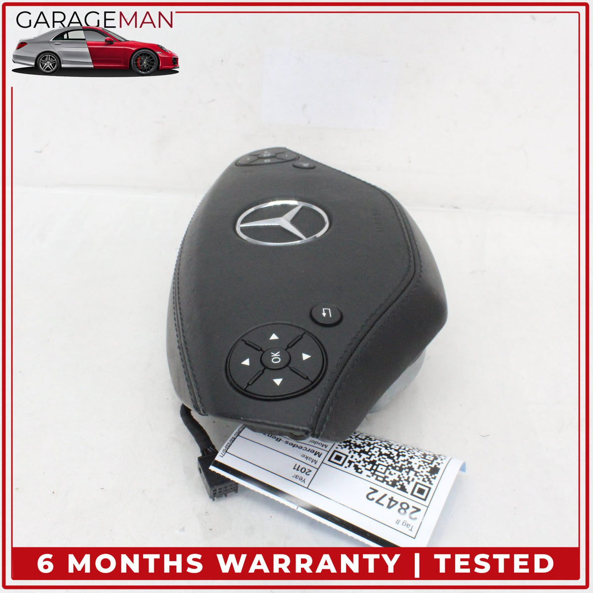 2010-2014 Mercedes W221 S400 Front Left Side Steering Wheel Airbag Black OEM
