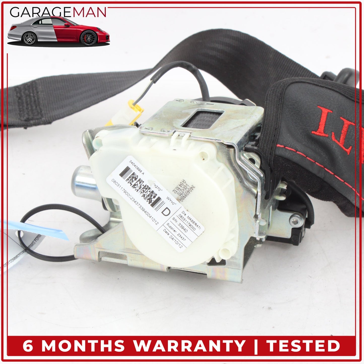 2008-2019 Maserati GranTurismo M145 Rear Right Side Seat Belt 08031179000 OEM