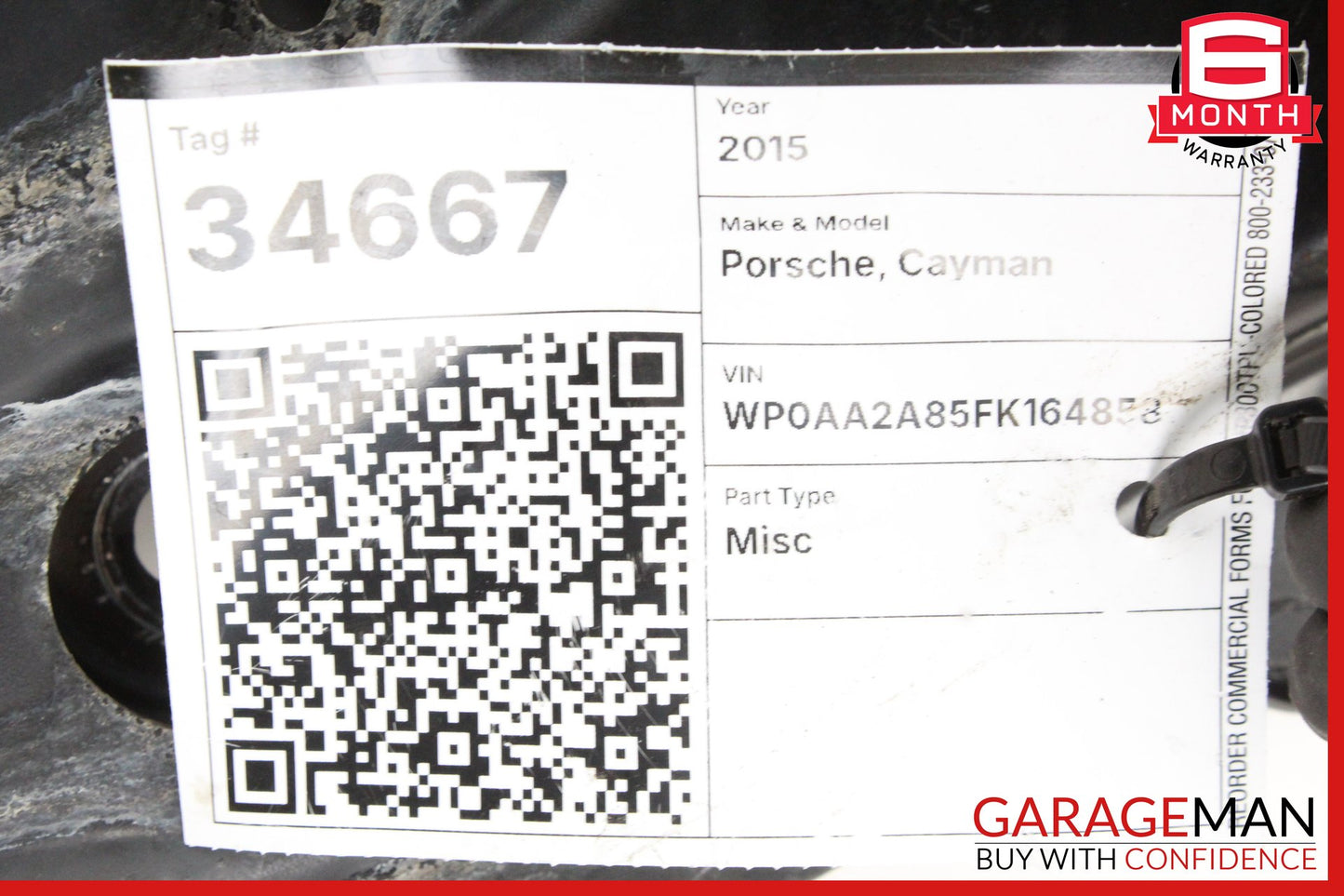 2013-2016 Porsche Cayman 981 Fuel Tank Mount Support Bracket Brace 99150423302