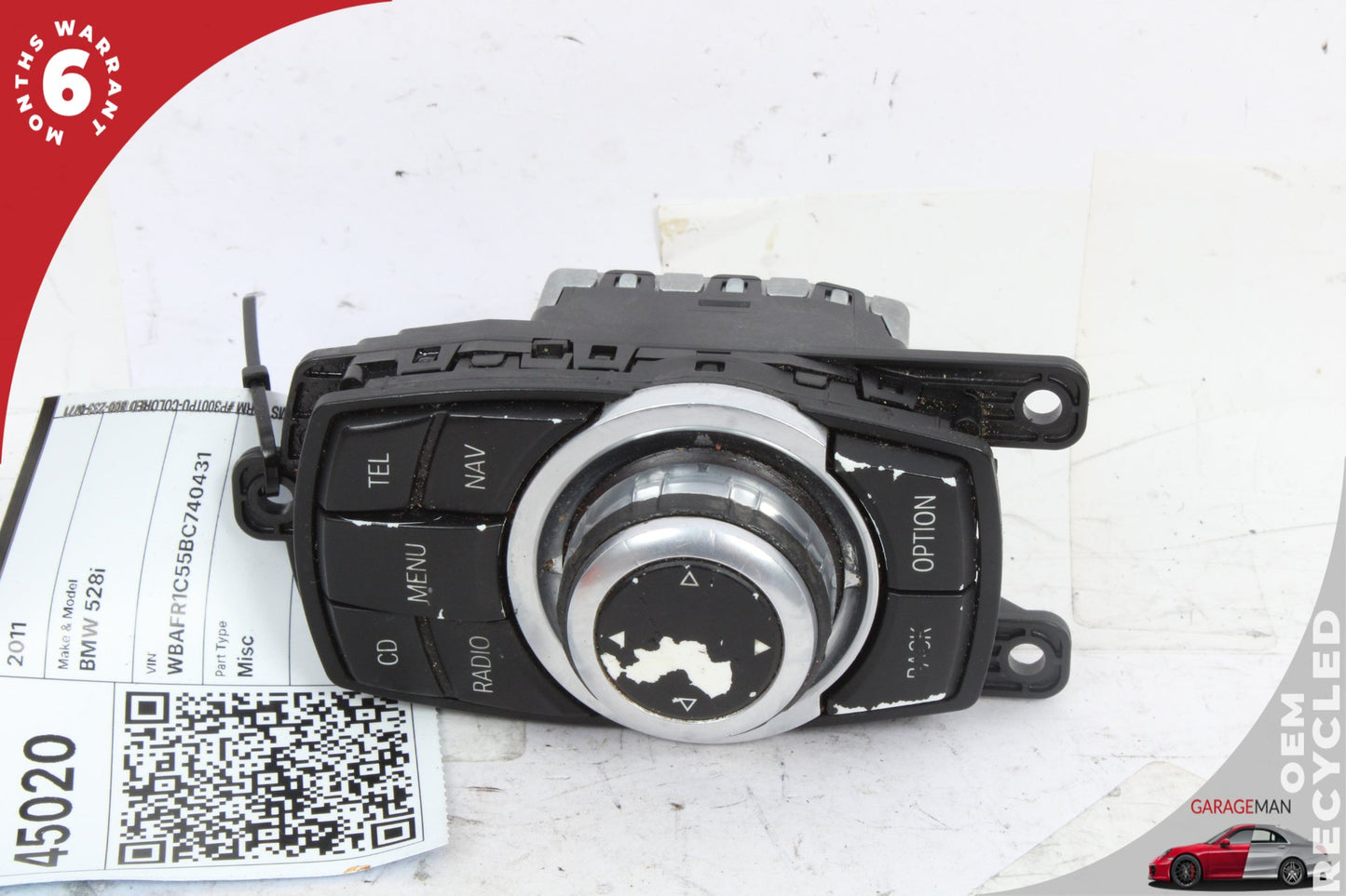 2011-2016 BMW 528i F10 Center Console iDrive Navigation Knob Switch 9206444 OEM