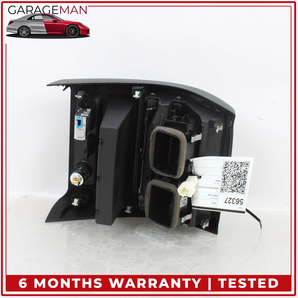 2017-2023 BMW 530e G30 Rear Center Console A/C Air Vent w/ Dual USB Port OEM