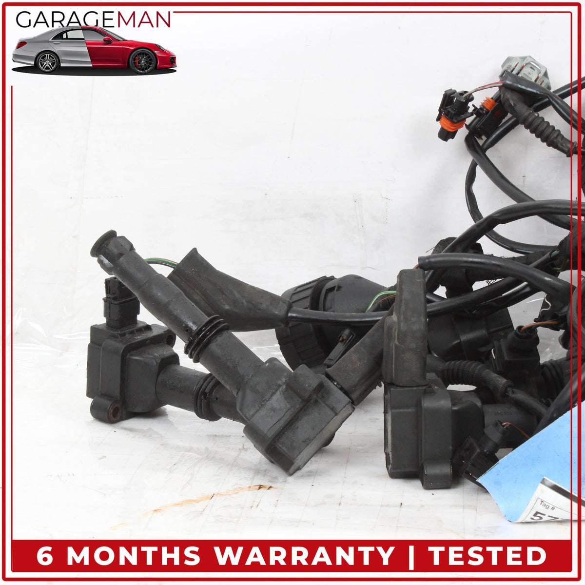 1999-2001 Porsche 911 Carrera Engine Wiring Harness w/ 6 Ignition Coils Set OEM