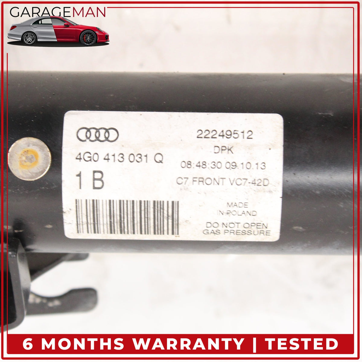 2012-2018 Audi A6 Front Left and Right Shock Strut Absorber Set 4G0413031Q OEM