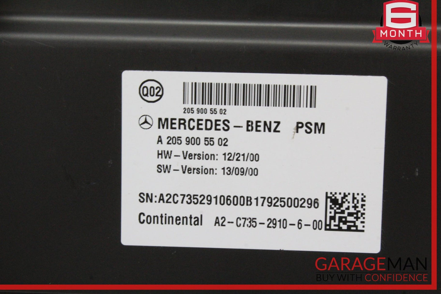 2015 Mercedes-Benz C300 CDI Front Right Seat Control Module 2059005502 OEM