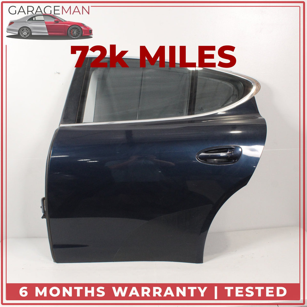 2010-2016 Porsche Panamera 970 Rear Left Complete Door Assy Blue Metallic OEM