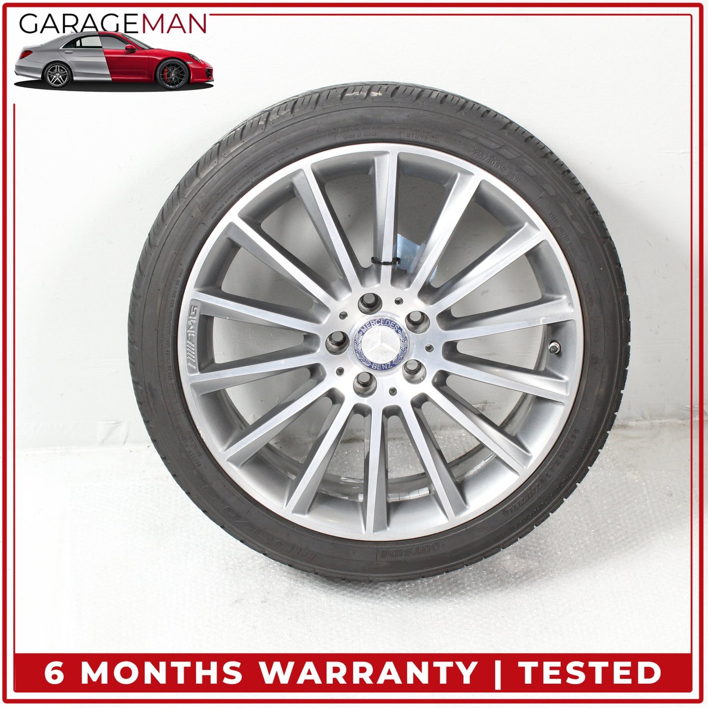 2015-2023 Mercedes W205 C300 Front Side Wheel Rim w/ Tire 7.5JX19H2 ET44 OEM