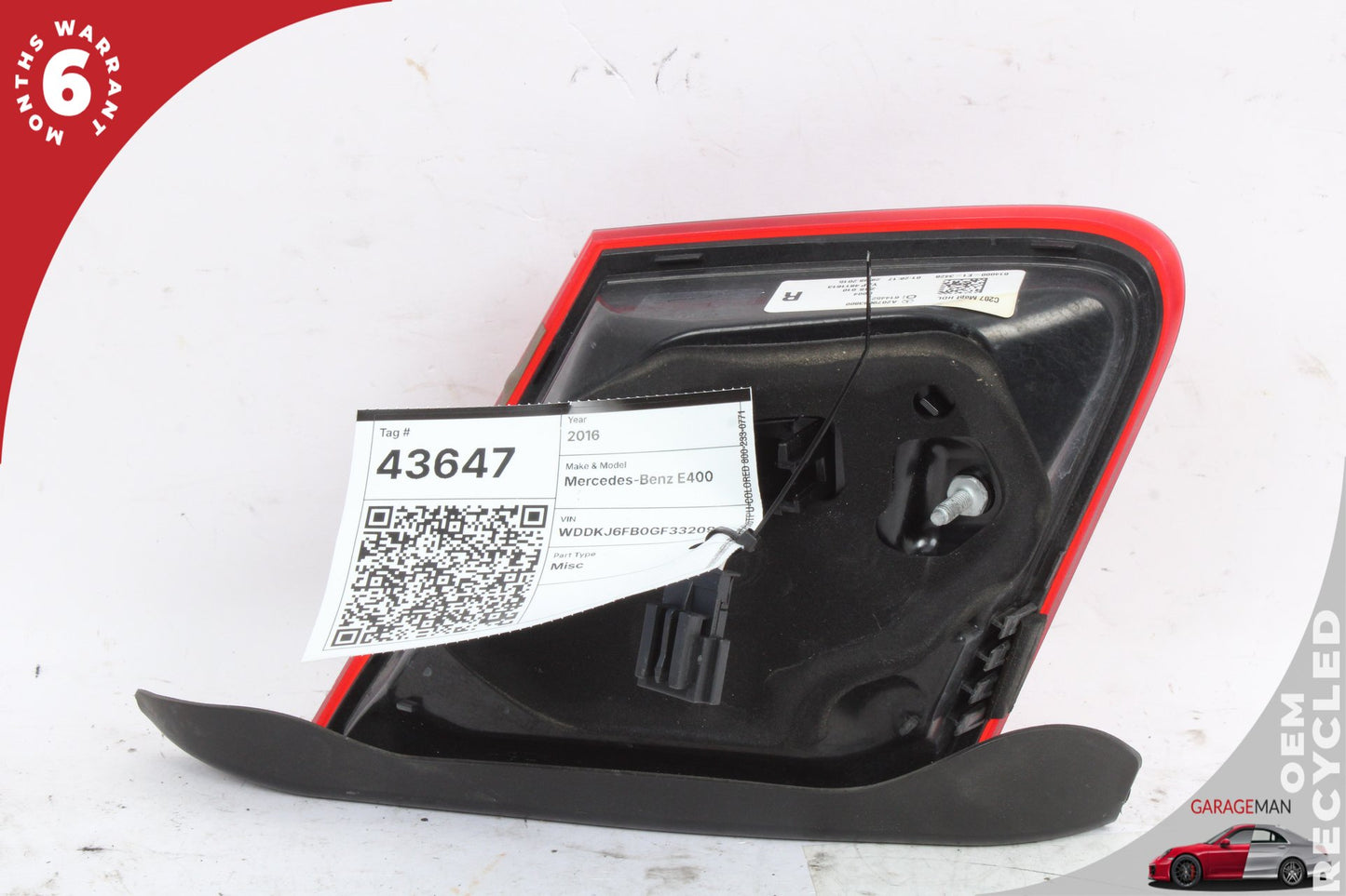 14- 17 Mercedes-Benz E400 W207 Coupe Rear Right Inner Tail Light 2079063800