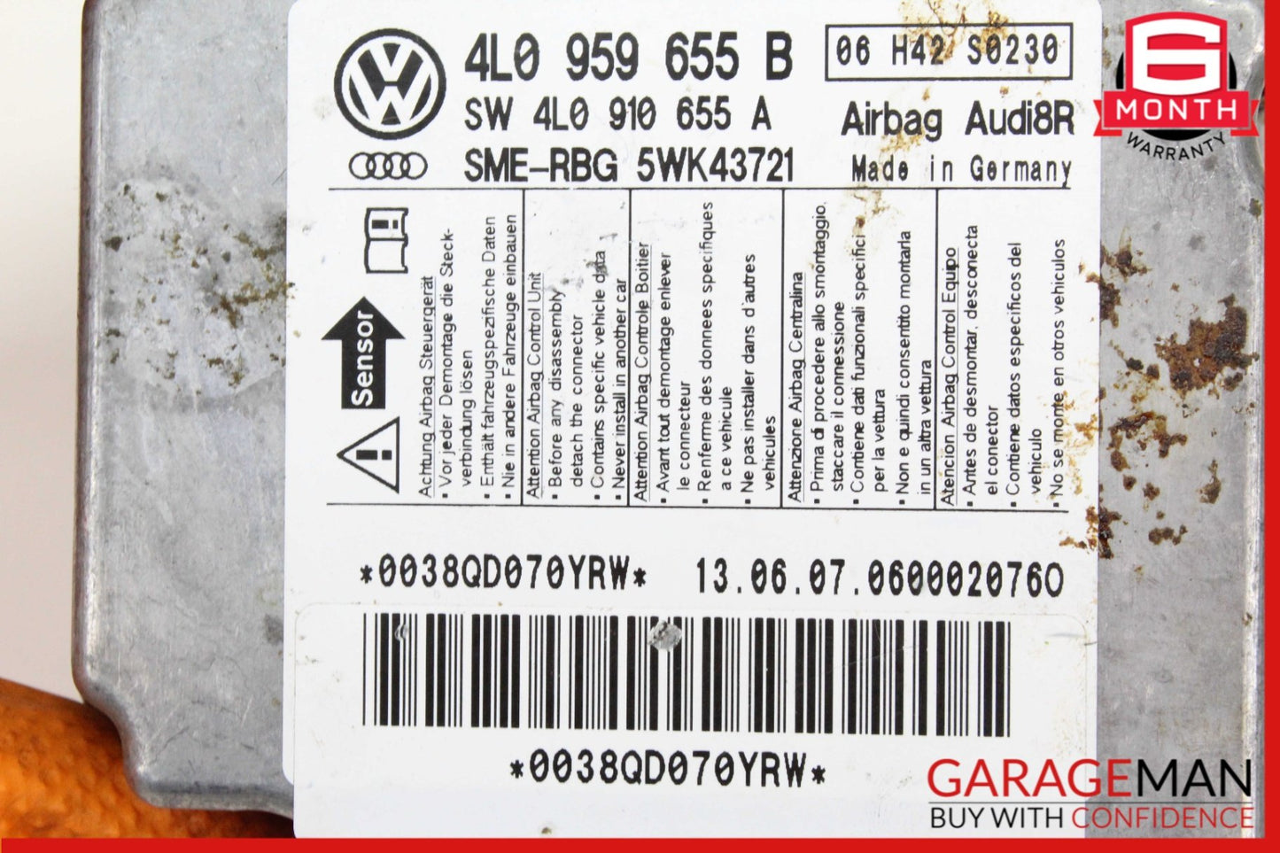 2007-2015 Audi Q7 Airbag Sensor 4L0959655B Genuine