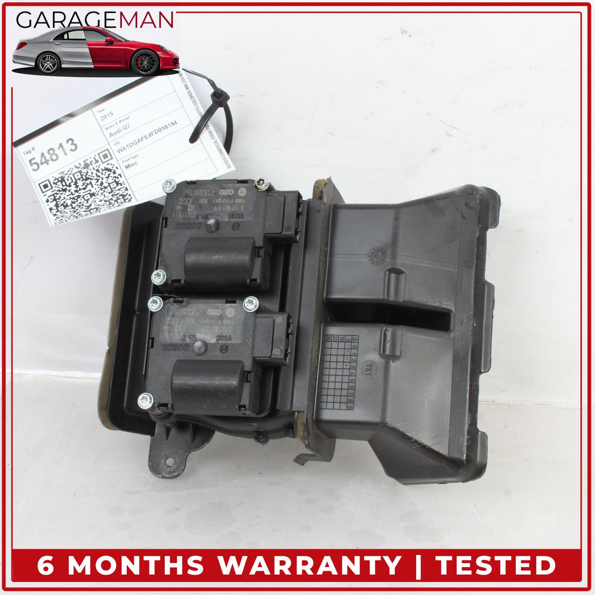 2007-2015 Audi Q7 Rear Center Console HVAC Air Vent Duct Connector 4L0857042 OEM