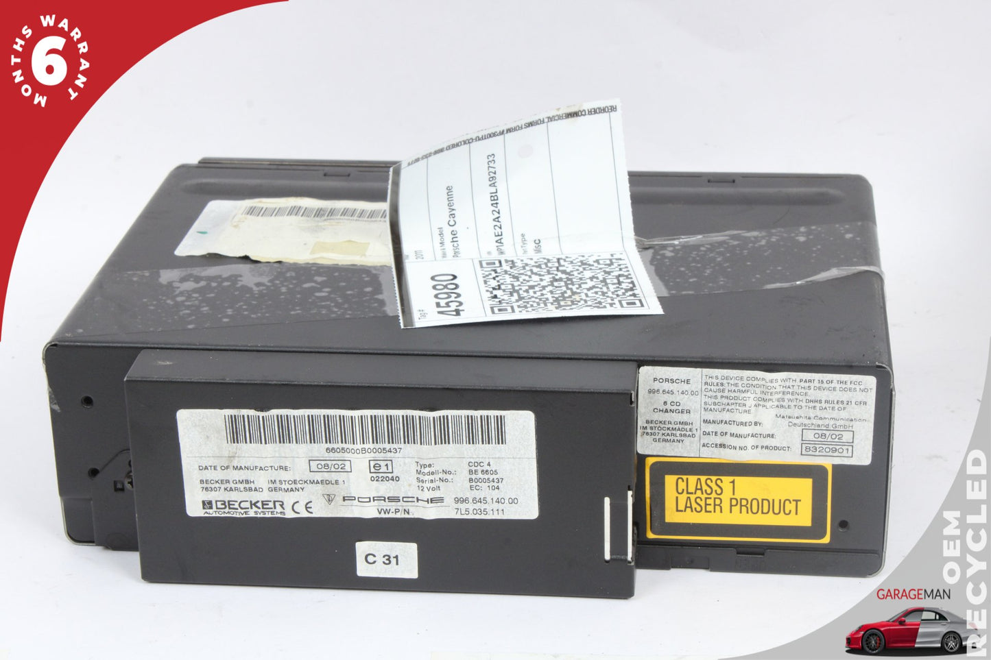 1997-2004 Porsche 911 Carrera 996 CD Changer CDC-4 Disk Player 99664514000
